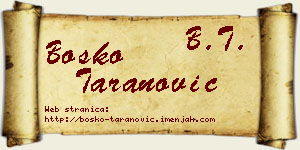 Boško Taranović vizit kartica